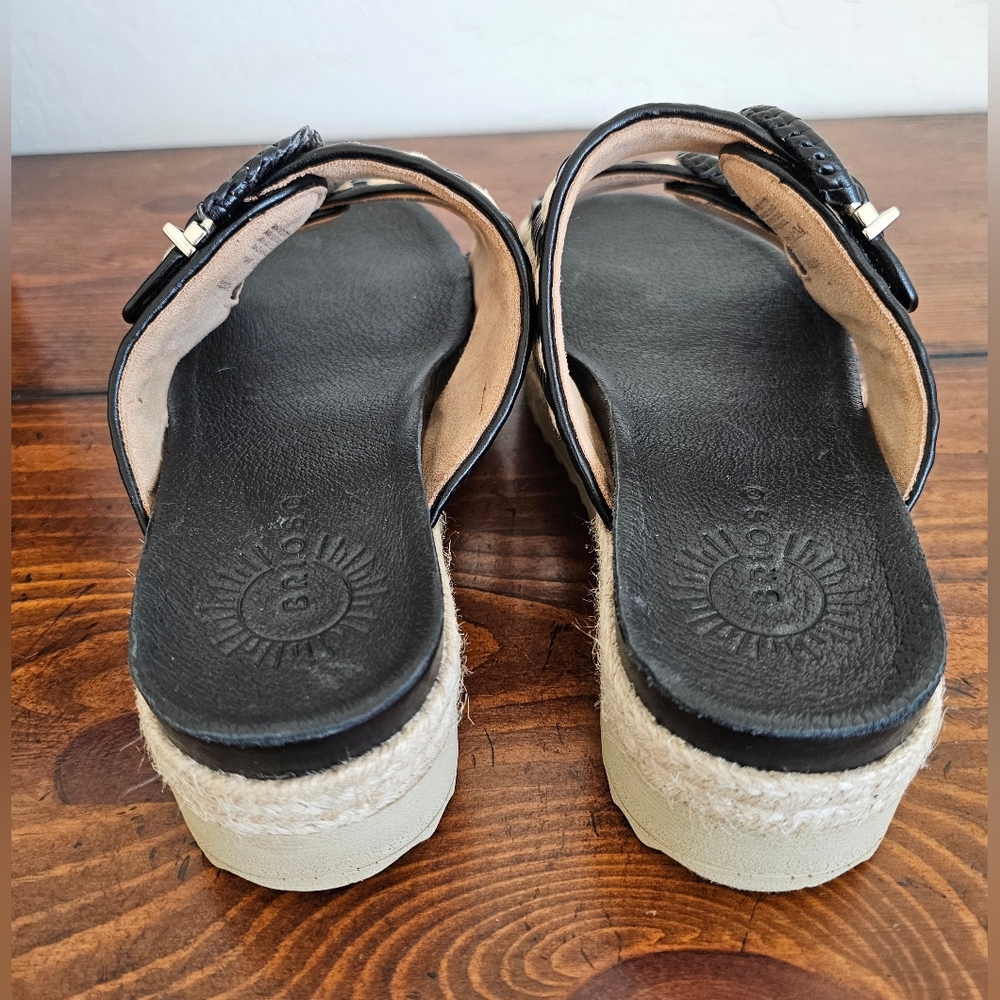 BRIOSO OrthoLite Black & Tan Platform Sandals Women's Size 9.5 NWOB - Picture 4 of 7